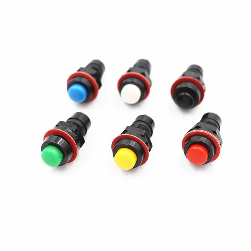 Boton Pulsador DS-213 con bloqueo 12mm SPST con empaquetadura