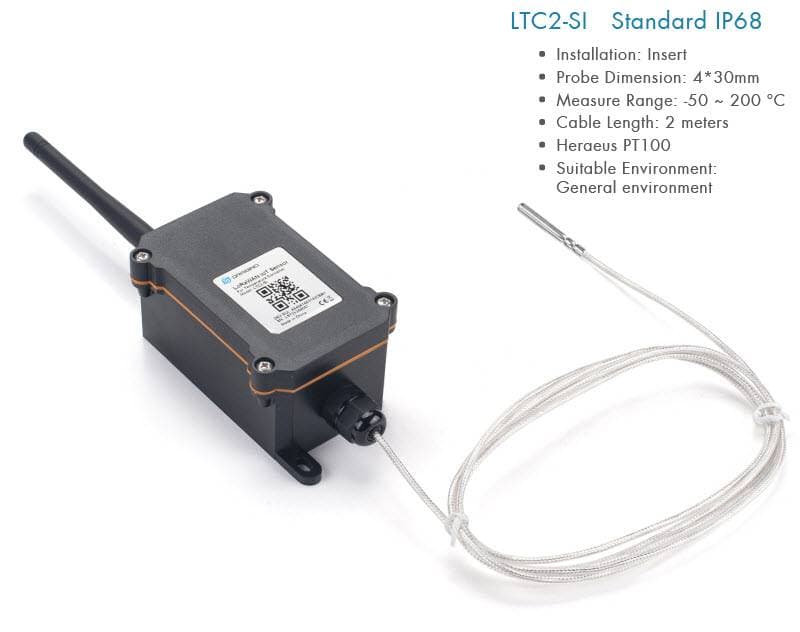 Sensor de Temperatura Industrial LoRaWAN - Dragino LTC2-SI