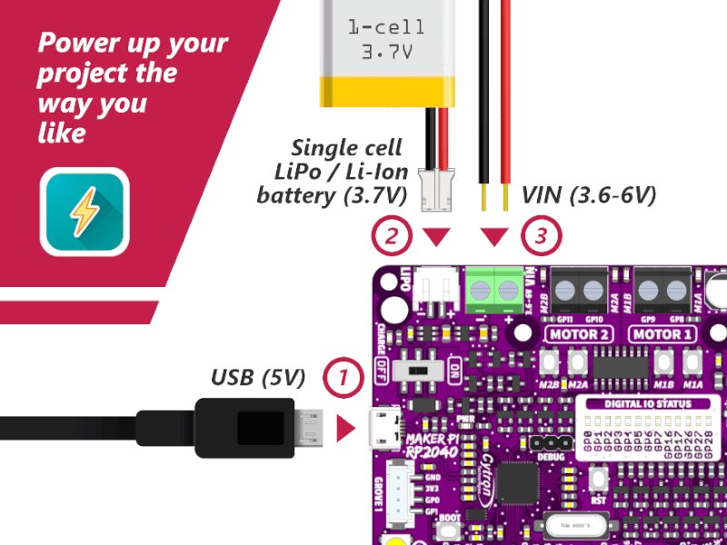 Maker PI RP2040 para Robótica - Cytron