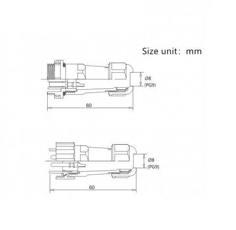 Conector IP68 ZP16 4P