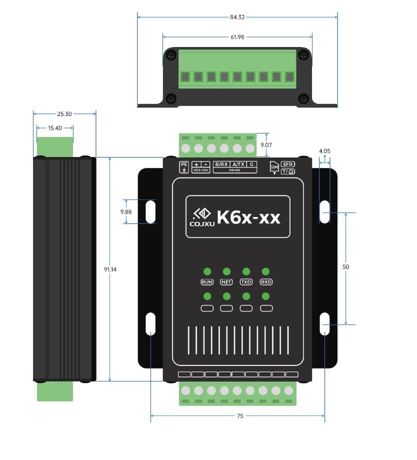 Botonera remota 4DI a 4DO via LoRa K61-DL20 - Ebyte
