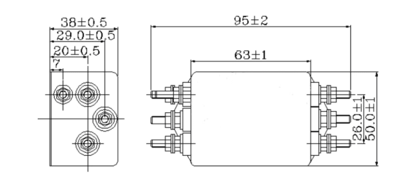 Filtro de linea EMI/EMC CW4B-40A-S 40A