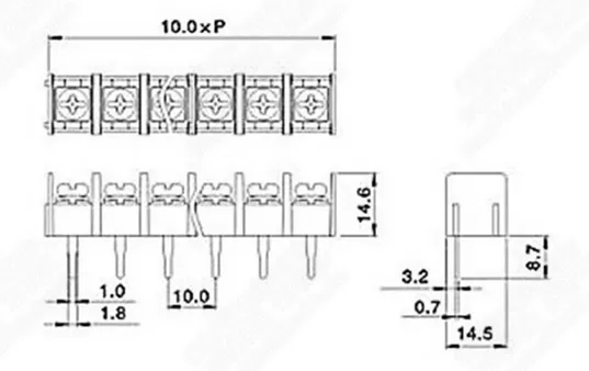 Pack 4 - Terminal Block PCB de 4 pines 10mm Pitch KF1000-4P