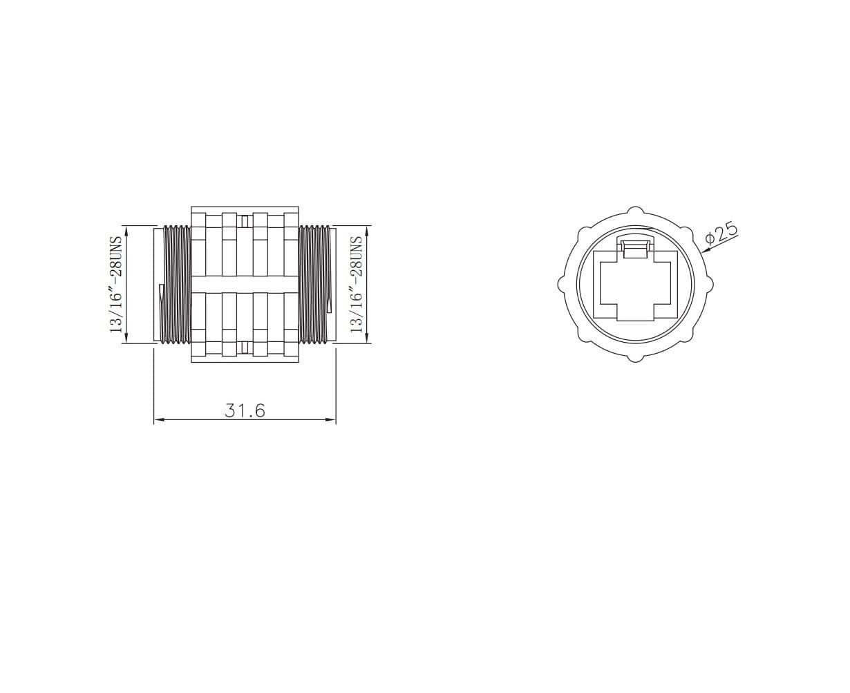 Union Conector RJ45 volante